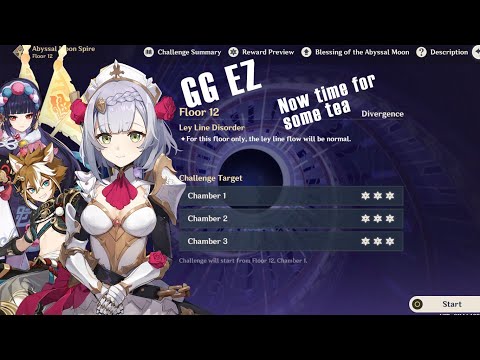 Spiral Abyss Floor 12  9⭐ Star Clear Using Only 4 Star Characters (WITH BUILDS) | Genshin Impact 2.4
