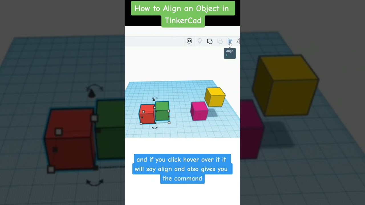 Aligning Objects in TinkerCad #techtips #tinkercad