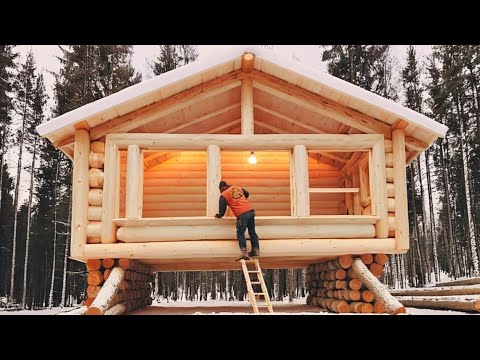 How a Man Used 500 Massive Logs to Build a Cabin | Start to Finish by @ThisIsMyAlaska