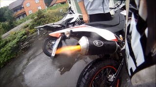 preview picture of video 'Derbi drd 125sm - Turbokit roadX sound Test (Flames)'