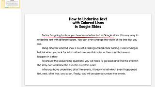 Underlining Text with Colored Lines in Google Slides iPad