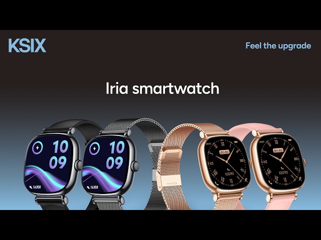 Ksix Smartwatch Iria AMOLED 1.7 2 Correas Metal y Siliciona Modo Deporte y Aalud Rosa video