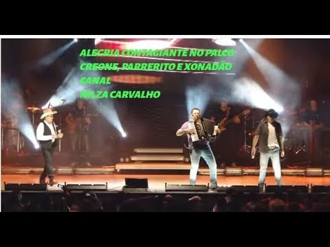 OLHA A ALEGRIA DO CREONE, PARRERITO E XONADÃO CANTANDO TRECHOS DE MUSICAS NO ATLANTA MUSIC HALL-2013