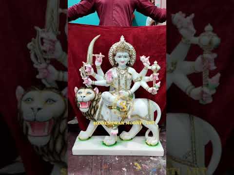 White Marble Goddess Durga Moorti