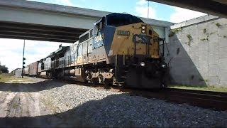 preview picture of video 'CSX Train Switches Trackes Under Bridge'