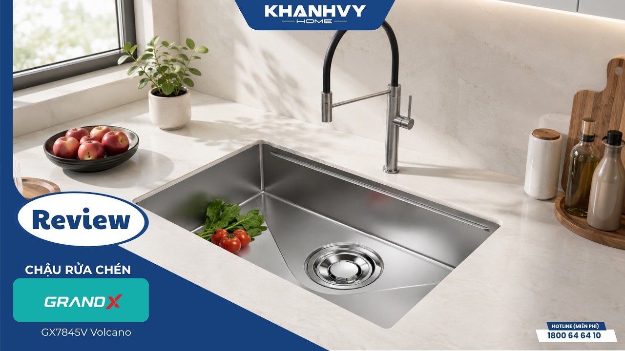 Chậu rửa chén GrandX GX7845V Volcano