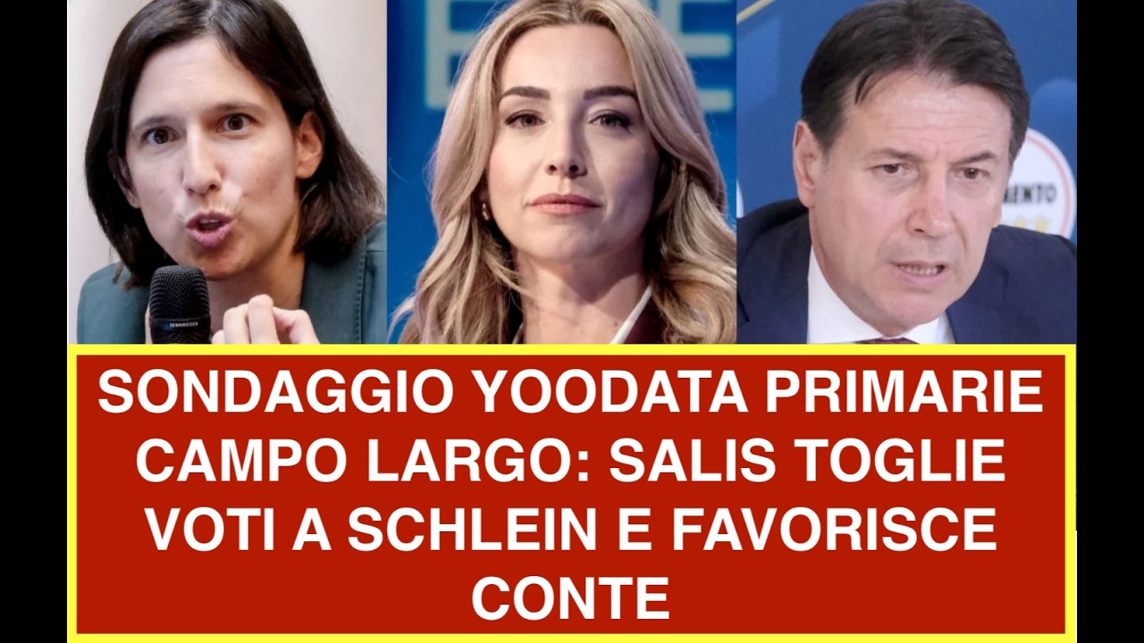 SONDAGGIO YOODATA PRIMARIE CAMPO LARGO: SALIS TOGLIE VOTI A SCHLEIN E FAVORISCE CONTE