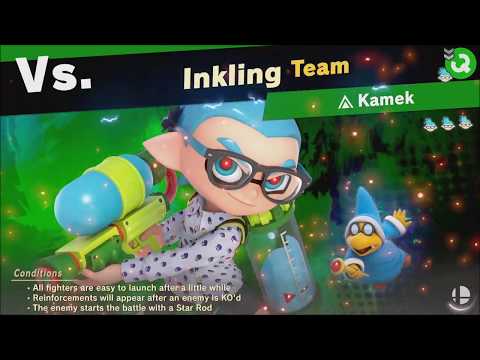 Super Smash Bros Ultimate vs Inkling Team (Unlocks: Kamek) World of Light - Adventure Mode