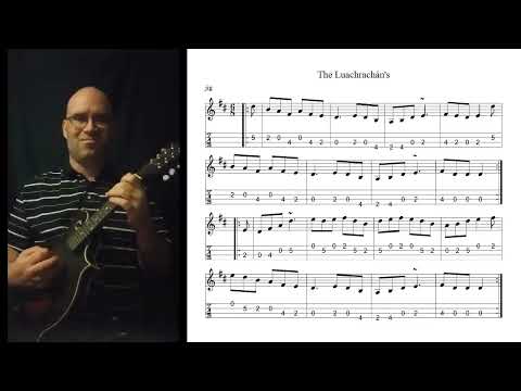 Metronome practice: The Luachrachan Jig, with notes and tab, accelerating from 80 to 116 bpm