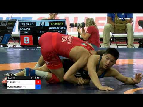 57 Kg Rr Rnd 2 Vitali Arujau Finger Lake WC Vs Malik Heinselman Titan Mercury Wrestling Club TMWC