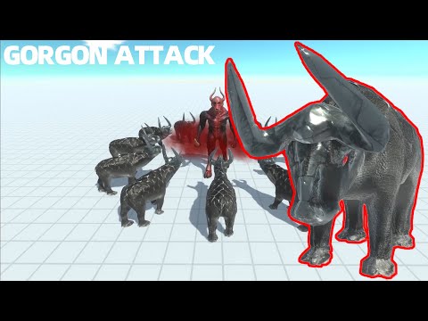 CIRCLE ATTACK !!! ~~ " 12 GORGONS "~~ VS EVERY UNIT!－Animal Revolt Battle Simulator