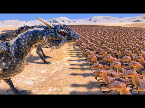 140 DRAGONS vs 10.000 VELOCIRAPTORS | Ultimate Epic Battle Simulator | UEBS
