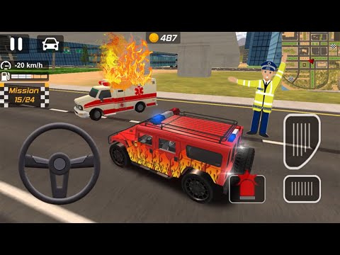 Police Drift Car Driving Simulator - Luxury Red Hummer in Fire - Police Car chase - Android gameplay
