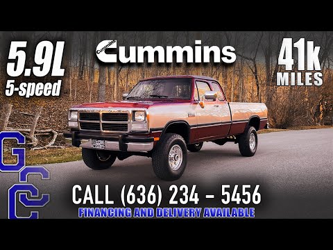 First Gen Cummins 12v For Sale: 1993 Dodge Ram W-250 LE 4x4 Stick Shift Diesel With Only 41k Miles