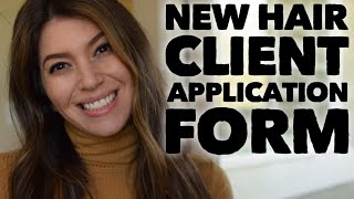 Application Form for New Hair Salon Clients | Hairstylist Business Tips