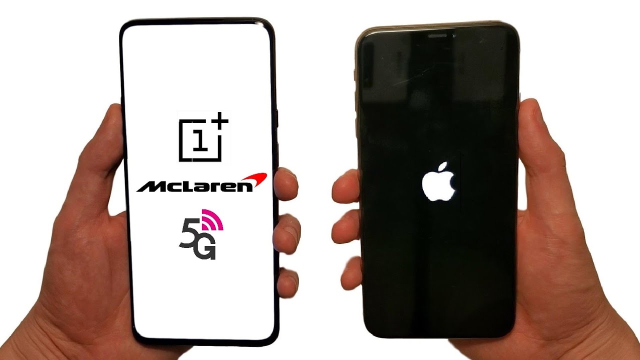 OnePlus 7T Pro 5G McLaren vs iPhone 11 Pro Max Speed Test, Speakers, Battery & Cameras!