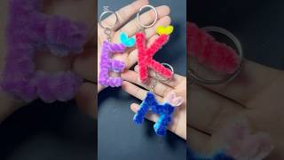 Fuzzy Wire Letter Keychains ✨💜 #youtubeshorts #diy #diyaccessories #handmade