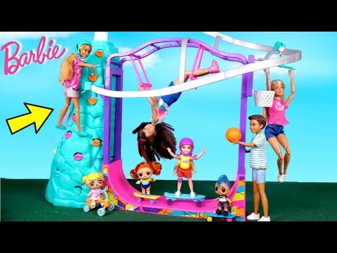Barbie Doll Family New Outdoor Playground with LOL Goldie & Punk Boi