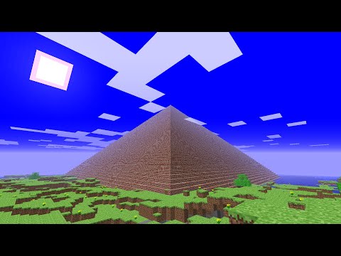 Brick pyramid on a Minecraft beta 1.0 anarchy server
