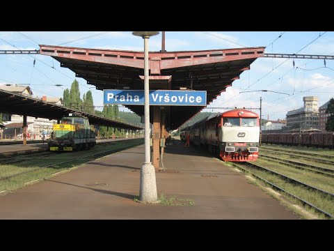 Czech Republic: CD Class 749 006 "Grumpy" diesel locomotive leaves Praha Vršovice station