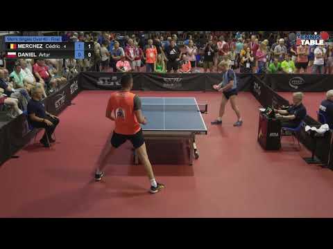 MERCHEZ Cédric vs DANIEL Artur Championnats d'Europe Vétérans 2022 tennis de table Rimini
