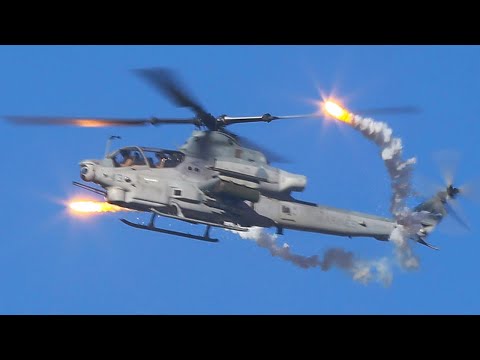AH-1Z Viper in Action: Intense Close Air Support Exercise! Day & Night Live Fire