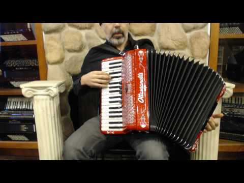 OTTAJI - Custom Arabic Tuned Red Sparkle Ottavianelli Junior I Piano Accordion 34 72 LMM $3999