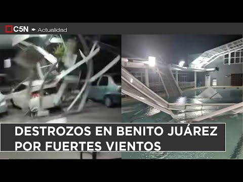 DESTROZOS en BENITO JUÁREZ por FUERTES VIENTOS: SE VOLÓ eL TECHO del HOSPITAL