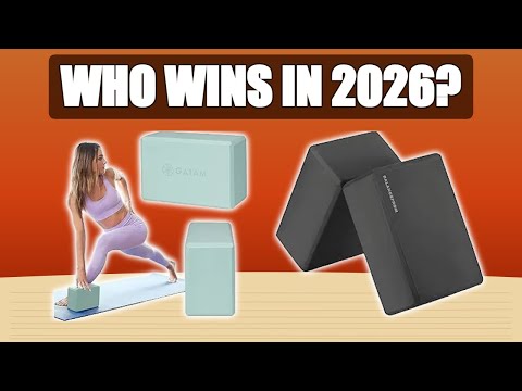 Yoga Blocks 2 Pcs, 9"x6"x3" Yoga Brick Foam Blocks EVA Foam Block Props Accessories for Pilates Stretching and Meditation (Orange, Large) video review thumbnail