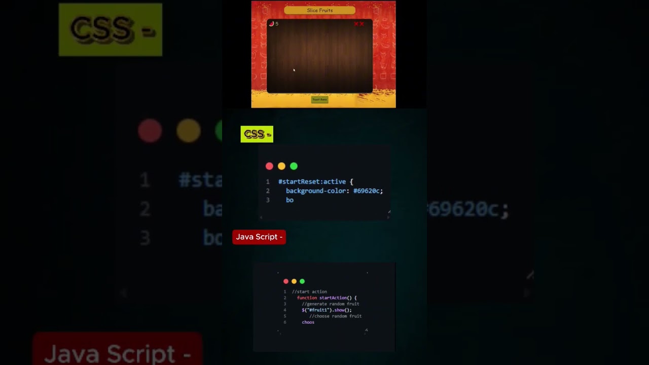 Fruit slicing Game using html css Javascript #coding #programming