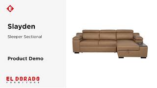 El Dorado Furniture | Slayden Beige Gray Sleeper Sectional | Product Demo