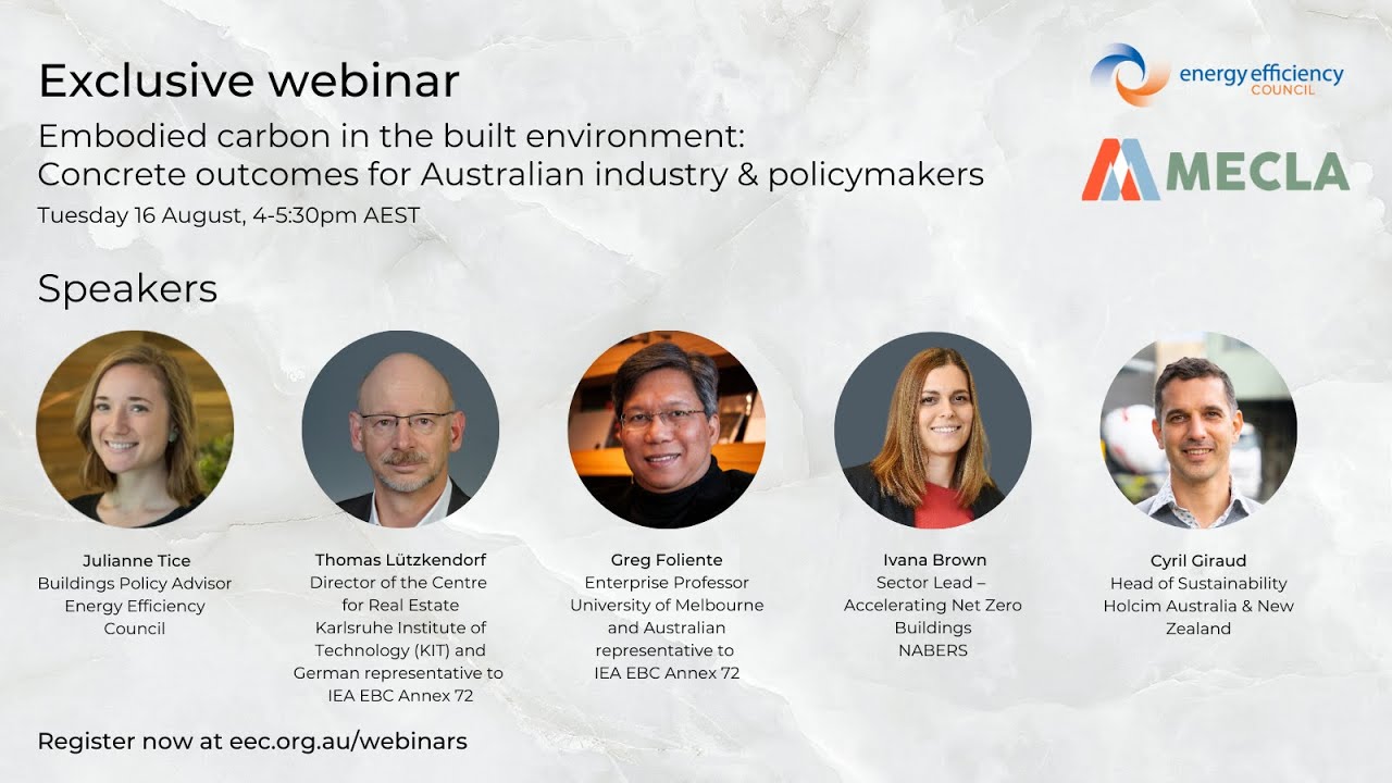 Embodied carbon in the built environment – Concrete outcomes for Australian industry & policymakers