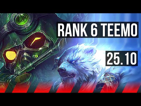 TEEMO vs VOLIBEAR (TOP) | Rank 6 Teemo, 4/1/2, 500+ games | NA Challenger | 25.10