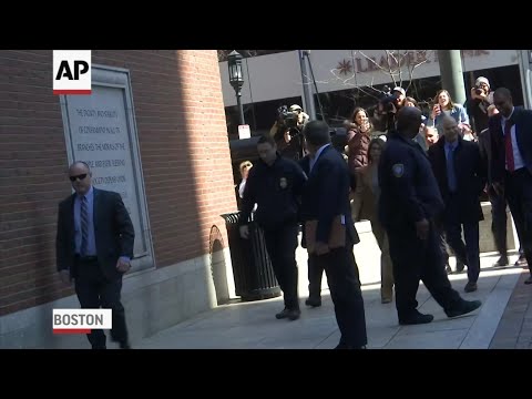 Actress Lori Loughlin arrived at a federal courthouse in Boston on Wednesday. She is accused of paying a six-figure sum to have her daughter labeled as recruits to the University of Southern California crew team. (April 3)