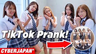 【TikTokドッキリ】女子高生制服コスプレでティックトック踊りながら、双子にどっきり仕掛ける！【Prank】