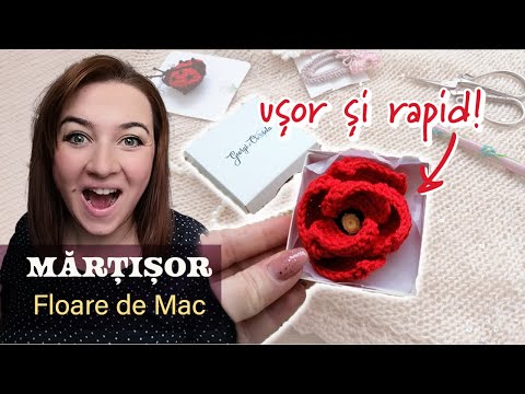 🌹 Cum crosetam pas cu pas  o floare de mac 🌹
