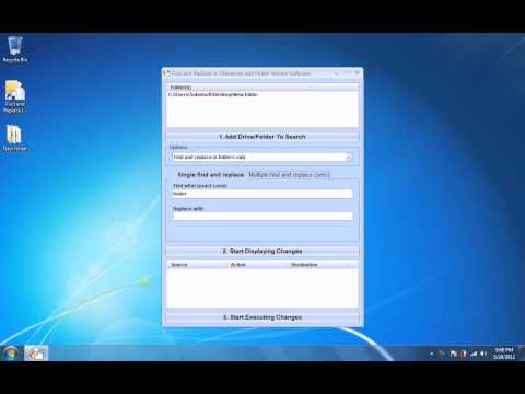 Find and Replace In Filenames and Folder Names Software