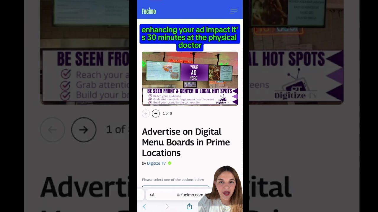 Advertise on Digital Menu Boards at Local Businesses