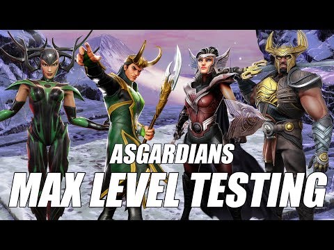 Asgardians (7 Star/Lvl 75/Tier 13/Max Skills) BLITZ TESTING - Marvel Strike Force