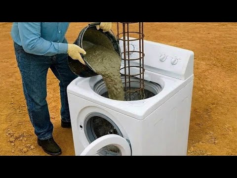 Not everyone knows this secret! Pour Cement into Washing Machine You will be amazed at the results
