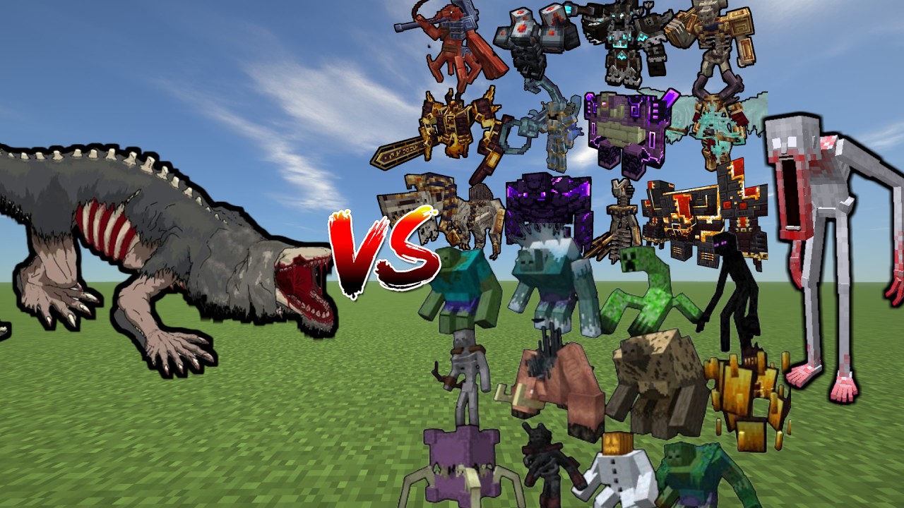SCP-682 (Hard-to-Destroy Reptile) vs All Minecraft Bosses - Minecraft Mob Battle