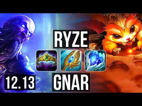 RYZE vs GNAR (TOP) | Dominating, 8/3/7 | KR Master | 12.13