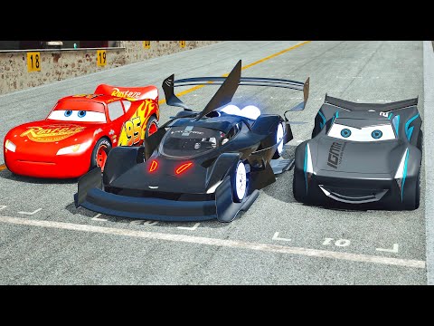Aston Martin Black Nightmare vs Lightning McQueen vs Jackson Storm - Drag Race 20 KM