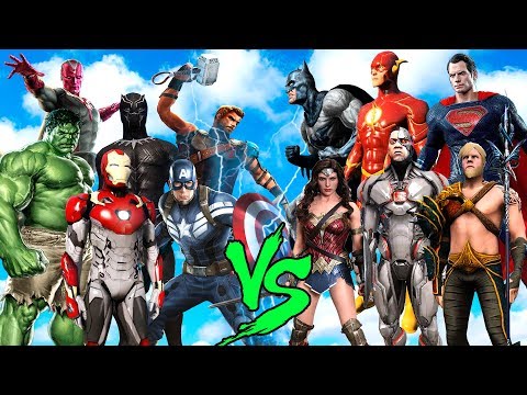 JUSTICE LEAGUE vs AVENGERS (SUPERMAN, FLASH, CYBORG vs HULK, THOR, IRON MAN, VISION) - EPIC BATTLE Video