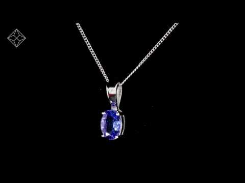 Tanzanite 7 x 5mm 18K White Gold Pendant - FER24 VY