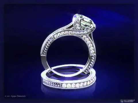 2.50Ct Asscher Cut Tiffany Style Engagement Ring in White Gold