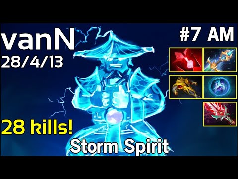 28 kills! vanN Storm Spirit - Dota 2  7.18