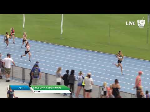 Girls U14 4 x 200m Final - 2018 SUBWAY State Relay Championships // LAVicTV