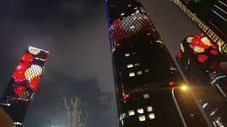 2021年7月1日共産党結党100周年記念の際の望京ライトアップ