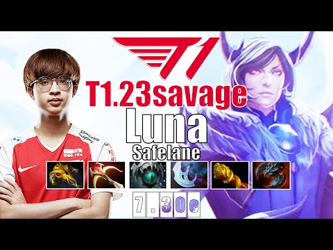 Luna Safelane | T1.23savage | LUNA IS A SUPER LATE GAME CARRY MONSTER | 7.30e Gameplay Highlights